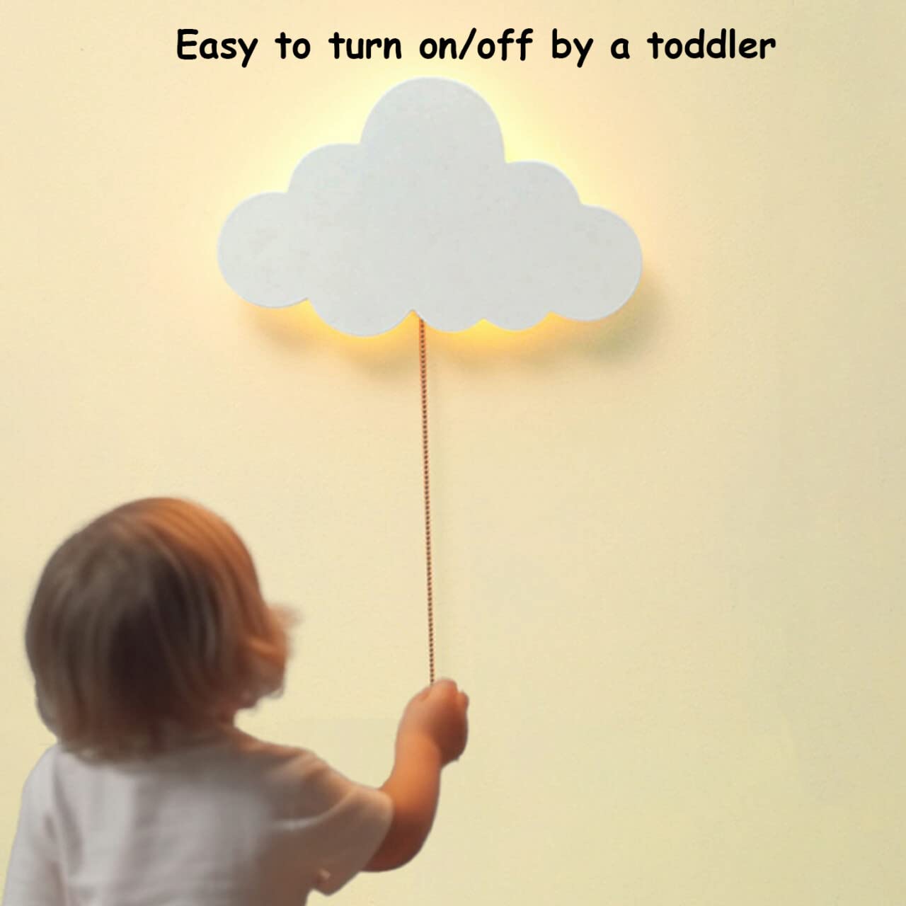 Azorteja Cloud-Night-Light for Bedroom, Kawaii Kids Cloud Lights for Baby Nursery, Cute Floating Cloud Lamp for Room Decor, Battery-Operated Hanging Cloud Night Lamp for Wall Decor, Warm White