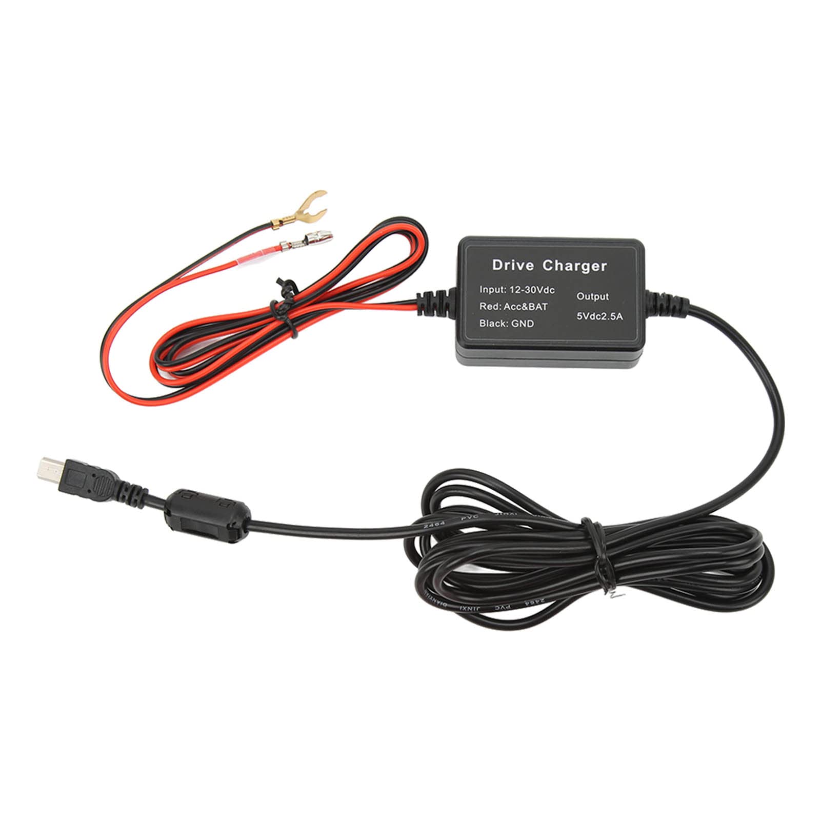 Dashcam Hardwiring Kit Abs Rubber Metal 12V‑30V To 5V Usb Adapter Protection Camera Cam Hardwire Kit