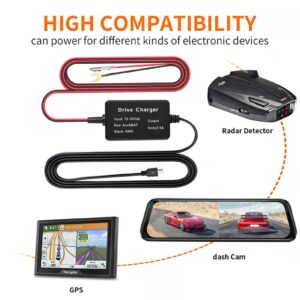 Dashcam Hardwiring Kit Abs Rubber Metal 12V‑30V To 5V Usb Adapter Protection Camera Cam Hardwire Kit