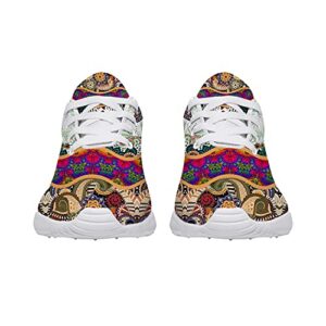 Hippie Flower with Boho Dragonfly Print Shoes for Men Women,Custom Ultra Comfort Anti-Slip Walking Tennis Sneaker Gifts for Travel,US Size 7 Women/5 Men