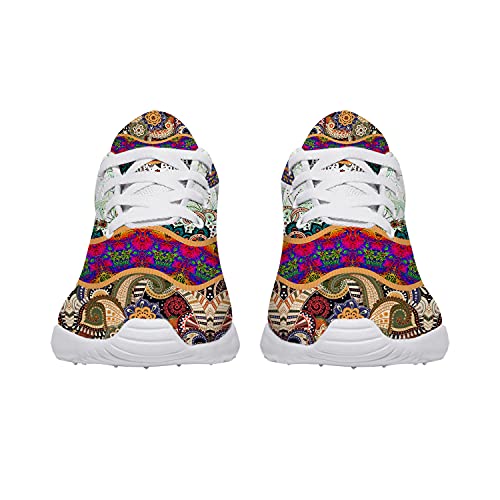 Hippie Flower with Boho Dragonfly Print Shoes for Men Women,Custom Ultra Comfort Anti-Slip Walking Tennis Sneaker Gifts for Travel,US Size 7 Women/5 Men