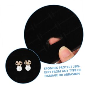 Hemoton 5pcs Box earring display pad tray earrings holder inserts foam ring holder insert black ring trays ring insert display trinket tray earring tray storage box jewelry sponge travel