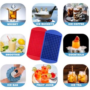 Gadgetime USA Tiny Cavity Silicone Ice Cube Tray (2 pack) - Small Mold for Freezer, Cocktails - Stackable, BPA & Odor Free (Red)