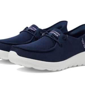 Skechers Women's Hands Free Slip-Ins Go Walk Joy Moc Toe Casual Shoe Sneaker, Navy/Lavender, 7