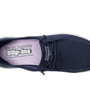 Skechers Women's Hands Free Slip-Ins Go Walk Joy Moc Toe Casual Shoe Sneaker, Navy/Lavender, 7