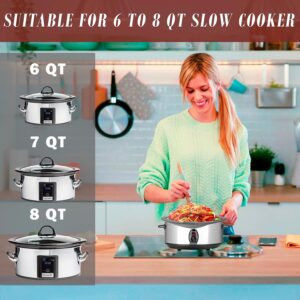 EMERALDSR Silicone Slow Cooker Liners - (Pack of 3) Reusable & Leakproof Liners - Ideal for Oval & Round Pot - Fits on 6 to 8 QT Pot - Grey, Yellow & Black Color