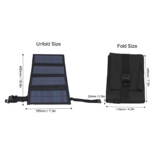 20W USB Solar Panel Foldable Portable Polycrystalline Silicon Solar Cell, Outdoor Charger, Suitable for Outdoor Camping and Travel (Black)