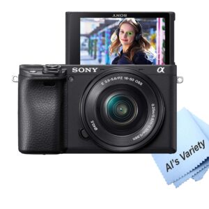 Sony a6400 Mirrorless Camera with 16-50mm Lens + 64GB Memory + Case+ Steady Grip Pod + Tripod+ Macro + 2X Lens + Software Pack + More (34pc Bundle)