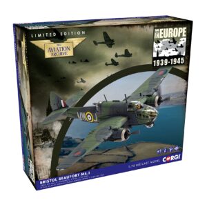 Corgi Diecast Bristol Beaufort MK I 'Admiral Hipper' Attack 1:72 WWII RAF Military Aircraft Display Model AA28902