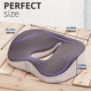 Seat Cushions for Office Chairs - car seat Cushion - Tailbone Pain Relief- Memory Foam Orthopedic Seat Cushion- Chair Driver seat Cushion- Coccyx Cushion - Back Pain Relief Chair