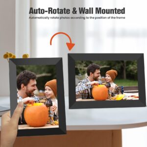 BIGASUO 10.1 Inch WiFi Digital Picture Frame, IPS HD Touch Screen Cloud Smart Photo Frames with Built-in 32GB Memory, Wall Mountable, Auto-Rotate, Share Photos Instantly from Anywhere-Gift 2-Pack