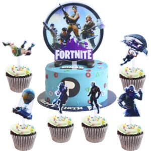 7 pcs Exquisite Acrylic Video Game Birthday Cake Toppers for Boys Girls Gamers' Birthday, Designed for Game Lovers, Game Party Decorations Supplies