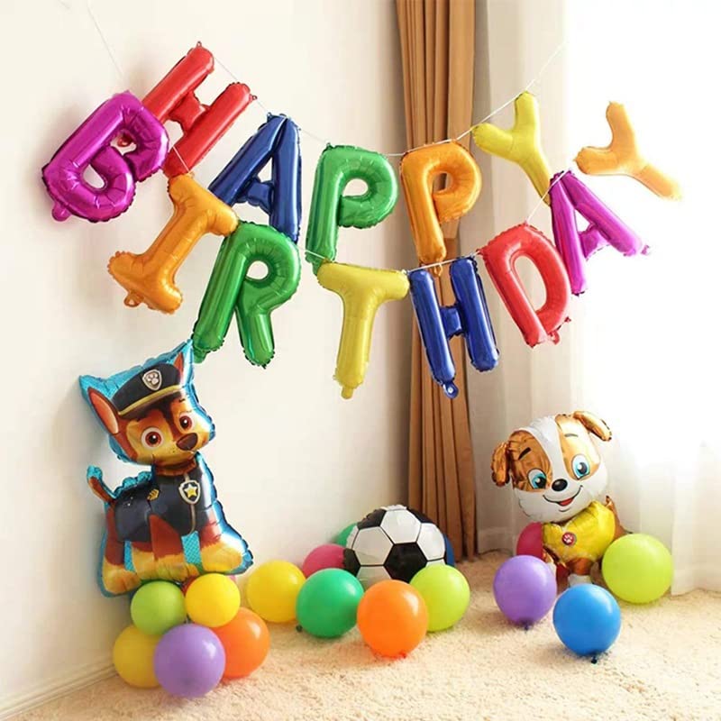 Happy Birthday Balloons Banner Letter Party Decorations ，16 inch 3d Party supplies，Inflatable Party Decor and Event for Kids and Adults (Rainbow colors)