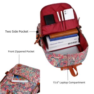 Pretty Flower Pattern 15.6 inch Laptop Backpack Small Travel backpack Hiking Camping Backpack for Women BP-08 (HS)