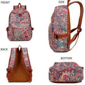 Pretty Flower Pattern 15.6 inch Laptop Backpack Small Travel backpack Hiking Camping Backpack for Women BP-08 (HS)