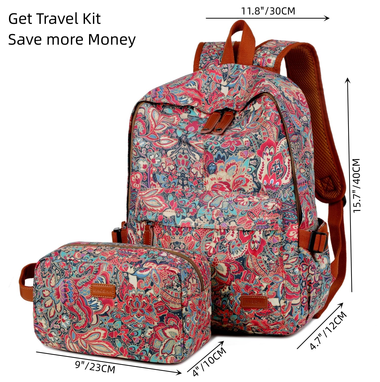 Pretty Flower Pattern 15.6 inch Laptop Backpack Small Travel backpack Hiking Camping Backpack for Women BP-08 (HS)