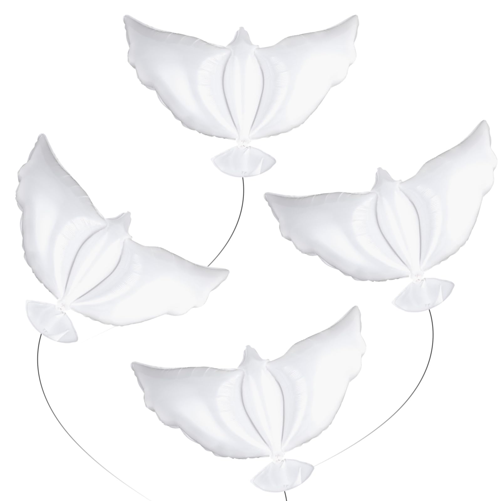 Prasacco 4-Piece White Dove Balloons, Biodegradable Funeral Decorations, Party Supplies for Memorial, Wedding, Engagement, Birthday, Anniversary