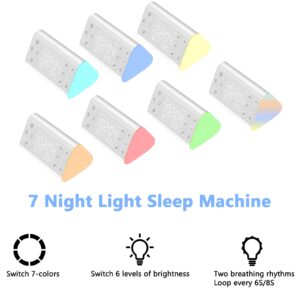 5 in 1 White Noise Sound Machine for Sleeping, Portable Sound Machine with 35 Soothing Sounds, 7 Color Night Light, Clocks Alarm Timer Temperature Humidity, Sound Machine for Adults Office Privacy