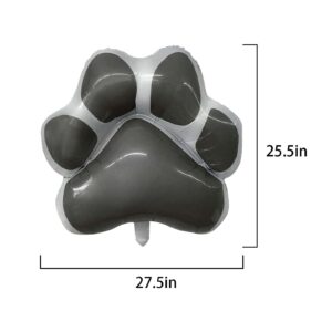 GLASNES Dog Party Balloons Decorations, 2Pcs Grey Dog Paw Shaped Foil Balloons 1Pcs Bone Shaped Foil Balloons for Pets Party Kids Birthday Baby Shower Decorations