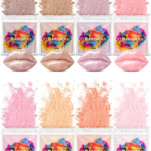 MARBLERS Lip Safe Mica Powder Colorant Set [Nudie 8 Color Set] |Cosmetic | Epoxy Resin Pigment | Dye | Non-Toxic, Vegan, Cruelty-Free | Lip Gloss, Nails, Body Butter, Bath Bomb, Candle & Soap Making