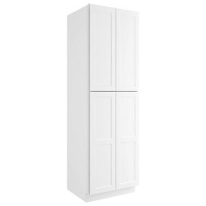 roomtec 96" kitchen pantry storage cabinet - modern tall storage cabinet, 4 doors & 6 adjustable shelves, freestanding utility cupboard for kitchen, living room, dining room