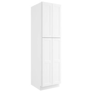 roomtec 90" kitchen pantry storage cabinet - modern tall storage cabinet, 4 doors & 5 adjustable shelves, freestanding utility cupboard for kitchen, living room, dining room