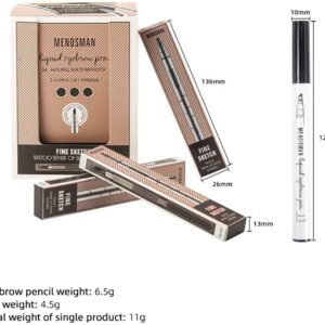 Waterproof Eyebrow Pen Microblading Eyebrow Pen Makeup with a Micro-Fork Tip Liquid Eyebrow Pencil (2#Brown)