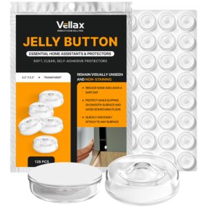 vellax wall protectors 4 pack white, reusable door bumper with self strong adhesive for stopping wall damage & noise from doors, refrigerators & more in your home - durable, shock absorbent & discreet