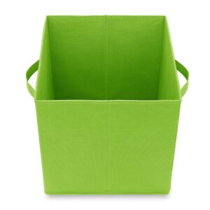 Casafield Set of 12 Collapsible Fabric Cube Storage Bins, Lime Green - 11" Foldable Cloth Baskets for Shelves, Cubby Organizers & More