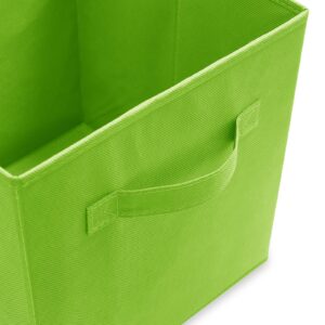 Casafield Set of 12 Collapsible Fabric Cube Storage Bins, Lime Green - 11" Foldable Cloth Baskets for Shelves, Cubby Organizers & More