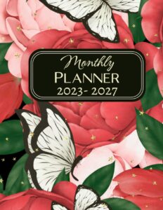 2023-2027 monthly planner 5 years: large 5 year monthly organizer january 2023 to december 2027 with holidays | butterfly cover