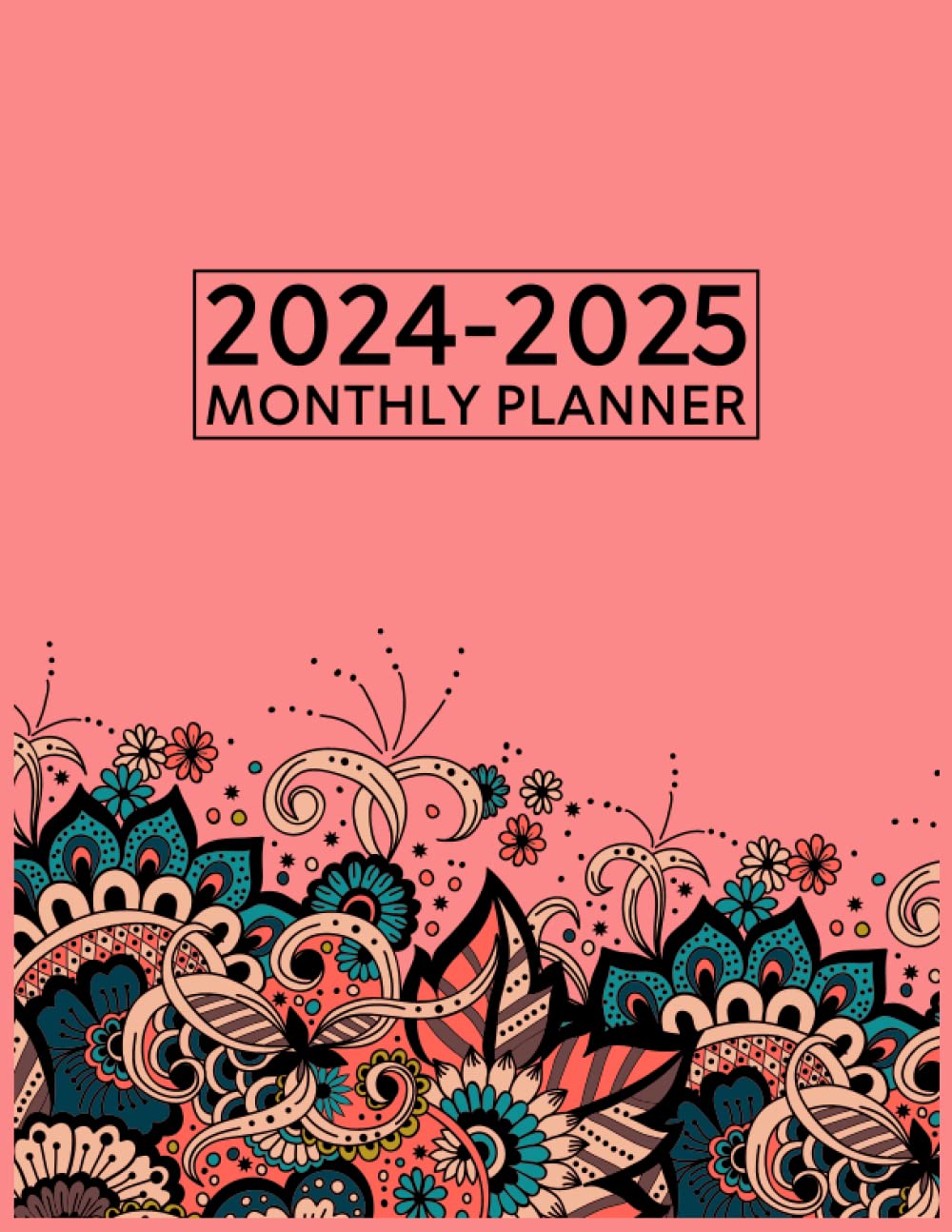 2024-2025 Two-Year Monthly Planner: Floral Cover, Large Space for Writing, and Inspiring Quotes - Perfect Organizer for Women, Girls, Academy, Office, and Home Use