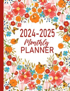 2024-2025 monthly planner: 2-year from january 2024 to december 2025 (floral cover design)