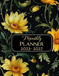 2023-2027 monthly planner 5 years: large 5 year monthly organizer january 2023 to december 2027 with holidays | sun flower cover