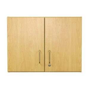 tot mate wall mounted storage lock cabinet - 30in wide | ready-to-assemble, maple/maple