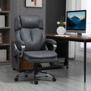 Vinsetto Big and Tall Strong Vibration Massage Office Chair, Swivel Microfiber High Back Chair, Computer Chair with Adjustable Height, 400 lbs, Black