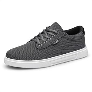 ADQ Mens Shoes Sneakers Casual Walking Shoes Lightweight Comfortable Breathable Versatile Skate Shoes, Gray White 10.5