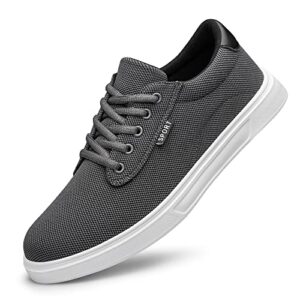 ADQ Mens Shoes Sneakers Casual Walking Shoes Lightweight Comfortable Breathable Versatile Skate Shoes, Gray White 10.5