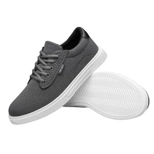 ADQ Mens Shoes Sneakers Casual Walking Shoes Lightweight Comfortable Breathable Versatile Skate Shoes, Gray White 10.5