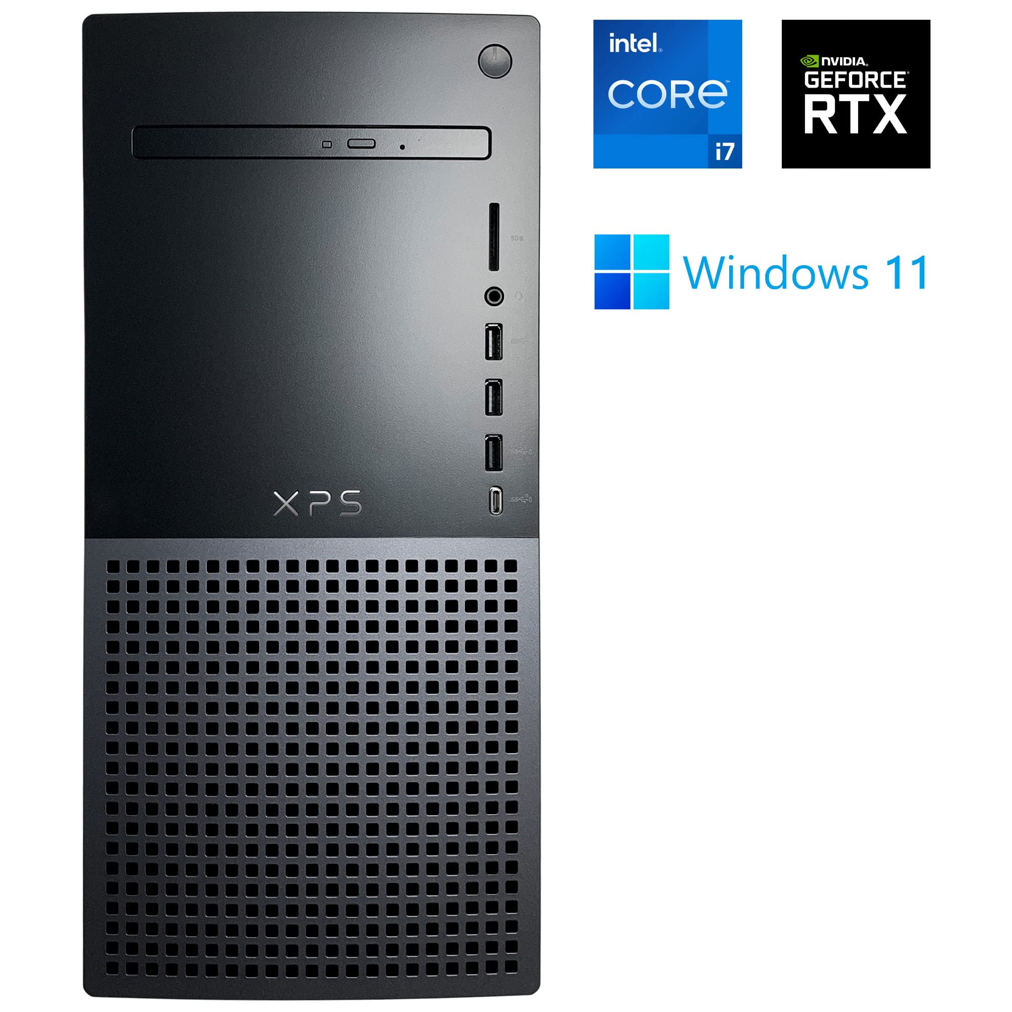 Dell XPS 8950 Desktop Computer - 12th Gen Intel Core i7-12700 up to 4.9 GHz CPU, 16GB DDR5 RAM, 512GB NVMe SSD, GeForce RTX 3060Ti 8GB GPU, Killer Wi-Fi 6, DVD Burner, Windows 11 Pro (Renewed)