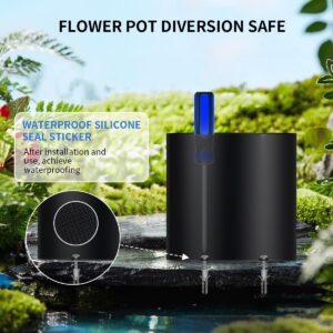 Sdstone Fireresistant Waterproof Flower Pot Diversion Safe with Fireproof Money Bag and Lock,Stainless Steel Secret Hidden Safe,Perfect for Hiding The Valuables Inside (Black) Plants Not Include