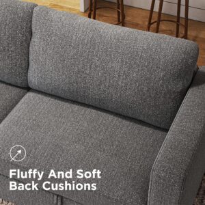 HONBAY Oversized Modular Sectional Sofa Reversible U Shaped Sectional Couch with Wide Chaise Modular Sofa with Storage Seat, Light Grey