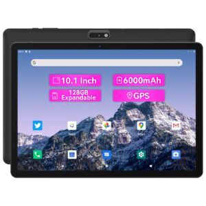 android tablet, 10.1inch tablet with gps, 6000mah battery tablet for kids, google gms certified, dual camera, hd screen, wifi, bluetooth (leopad10)