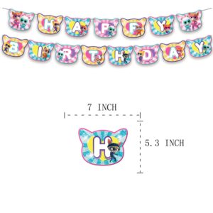 Birthday Party Supplies Super Kitties Includes The Super Kitties Inspired Happy Birthday Banner - Cake Topper - 24 Cupcake Toppers - 16 Balloons