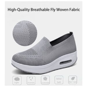 Women's Orthopedic Sneakers, 2023 New Air Cushion Non-Slip Walking Shoes, Breathable Mesh Platform Sneakers, Arch Support Orthopedic Stretch Shoes for Women (A-Black, adult, women, numeric_7, numeric, us_footwear_size_system, medium)