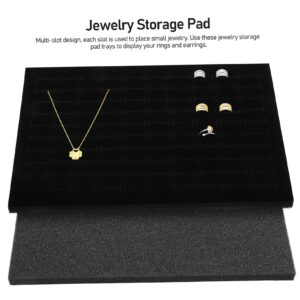 Cabilock 6 Pcs Jewelry Box Pad Ring Inserts Pads Ring Tray Gift Jewelry Tray Black Foam Ring Insert Rings Ring Insert Pad Jewlery Earring Holder Insert Support Necklace Sponge