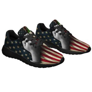 Italian American Flag Shoes for Men Women Running Sneakers Breathable Casual Sport Tennis Shoes Gift for Him Her Black Size 13