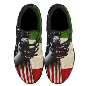 Italian American Flag Shoes for Men Women Running Sneakers Breathable Casual Sport Tennis Shoes Gift for Him Her Black Size 13