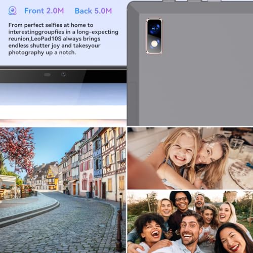 Android Tablet: 6000mAh Learning Tablet, All Metal Body, Quad Core Tableta, 5G Dual WiFi, 128GB Expand, 5MP+2MP Camera, Google GMS Certification, Tableta (LeoPad10S)