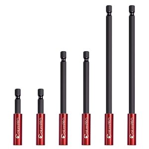 ColumPRO 6PCS Strong Magnetic Drill Bit Extension Holder for Impact Driver,1/4" Hex Shank S2 Steel Magnetic Screwdriver Extension,Straight Without Bending Drill Bit Extender,2, 4, 6-inch Extensions